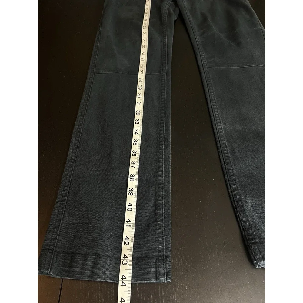 Taylor Stitch Chore Pants Mens Size 28 Black Wash Button Fly Straight Tapered